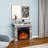 28''W Small Electric Fireplace with Mirrored Mantel