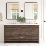 60.5" Double Bathroom Vanity With Cultured Marble Top