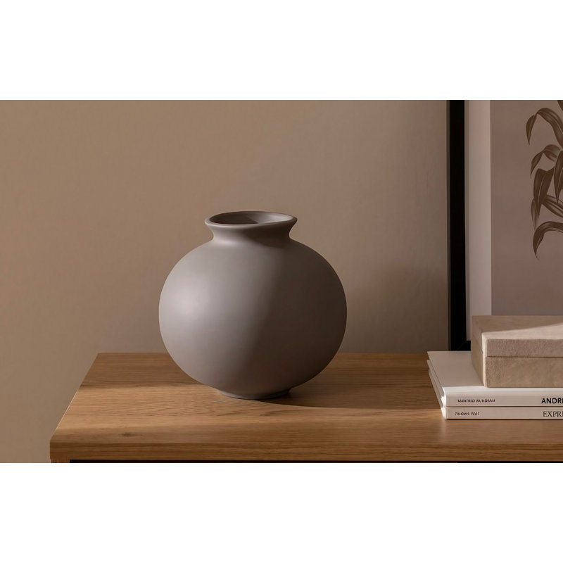 Curnin Ceramic Table Vase, Mink, 22cm H x 20cm W x 18cm D