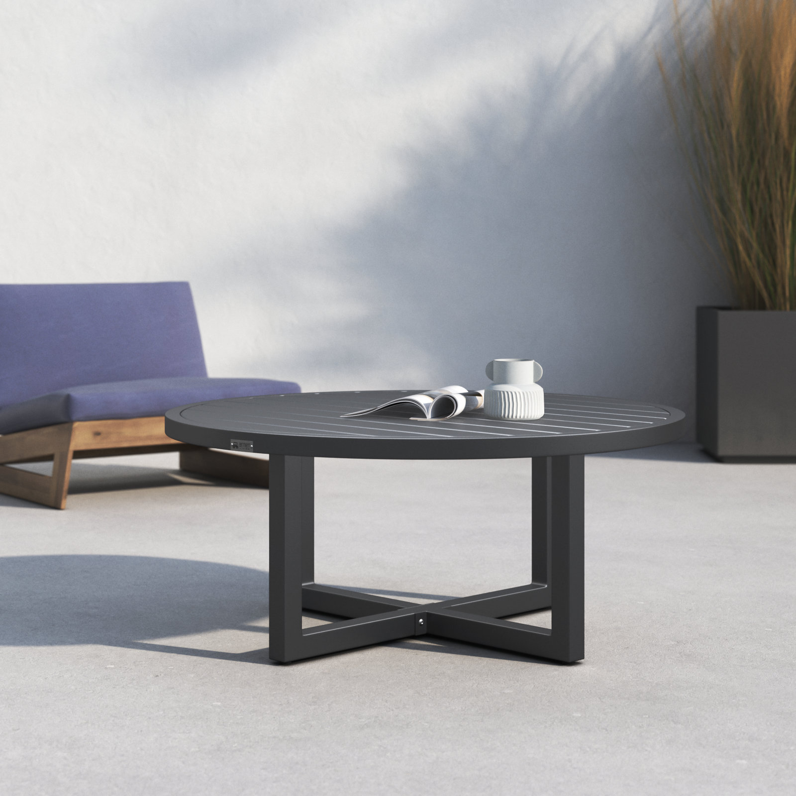 Chaker 42'' Aluminum Outdoor Coffee Table, Gray