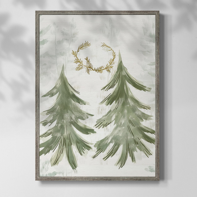 «Christmas Holiday Art», reproduction encadrée Ccclxx - bois massif, H 11 po x l 9 po