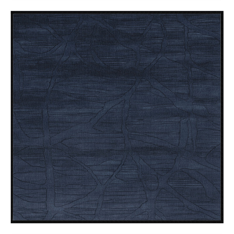 Tapis abstrait gris lavable à la machine, Carré 3 pi