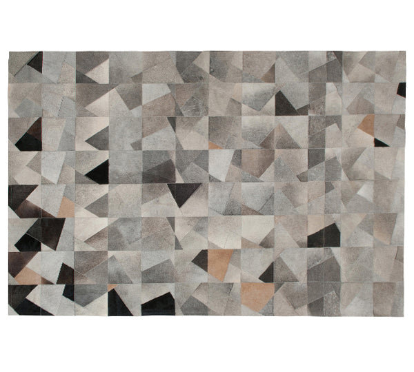 Faceta Cowhide Abstract Area Rug, Rectangle 9' x 12'