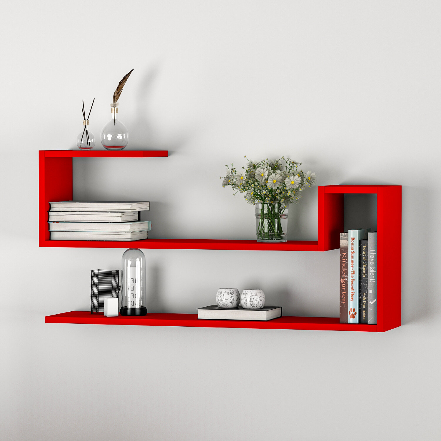 Latitude Run® Missoula Wave 2 Piece Floating Wall Shelf for