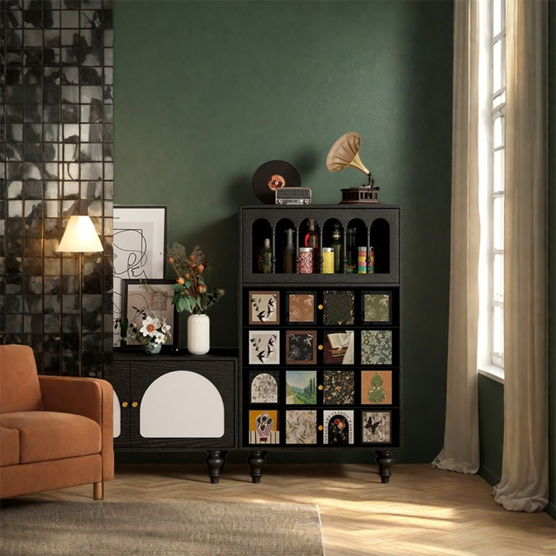 Armoire de rangement en pin avec tiroirs et porte