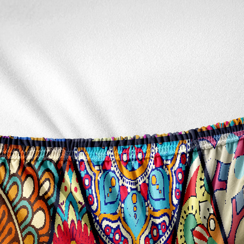 Housse extensible Boho Triangle Patchwork, H 40 po x l 91 po x P 39 po