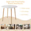 80cm Round Dining Table, White MDF Tabletop with Solid Wood Legs for Kitchen Dining Room-1668680258