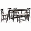 Ensemble de 6 tables de salle à manger à hauteur de comptoir avec 4 chaises et un banc-1763872425