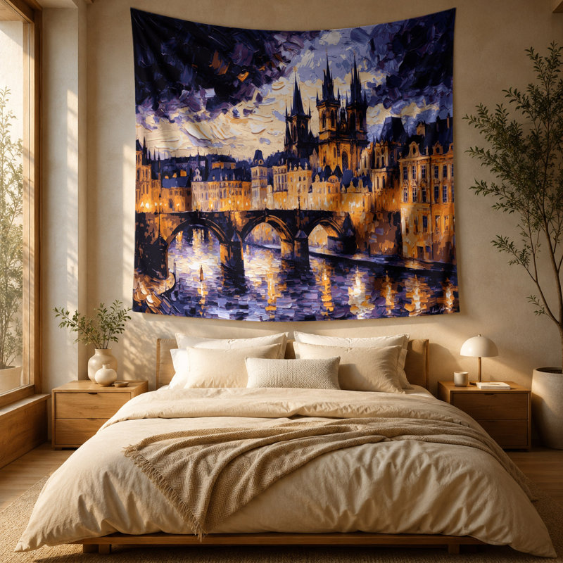 Tapisserie «Cities Prague» République Tchéque, 51 po x 60 po