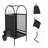 Firewood Rack Log Carriers With Wheels, 3Pcs Fireplace Tool Set