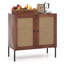 Buffet de cuisine avec 2 portes en rotin et tablette réglable-228295483