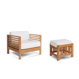Soleil Patio Chair and Ottoman with Sunbrella Cushions