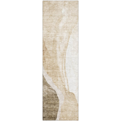 Premium Machine Washable Prisco Brown Rug