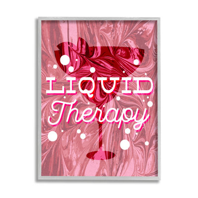 «Liquide Therapie« Bold Pink Cocktail On Wood »par Lil 'Rue, impression