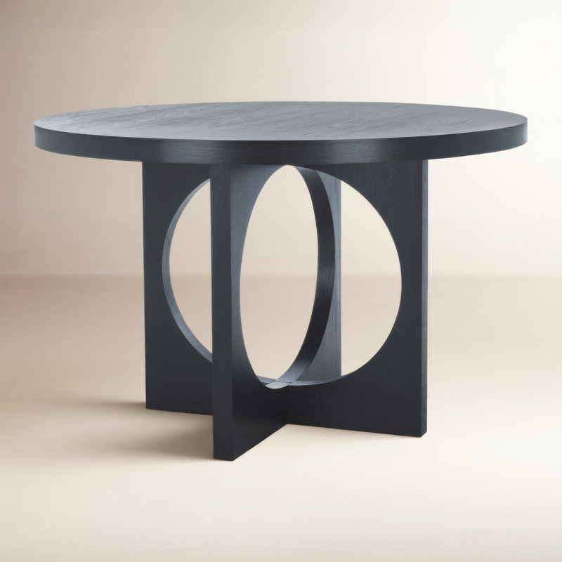 Vischer Round Dining Table, Black