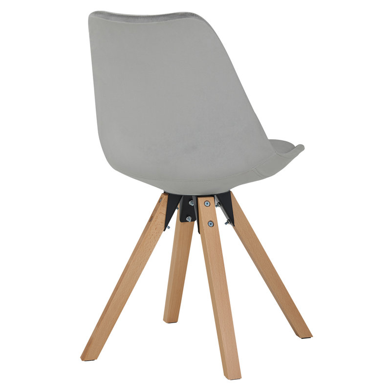 Abeyta 50cm H Velvet Upholstered Side Chair, Grey