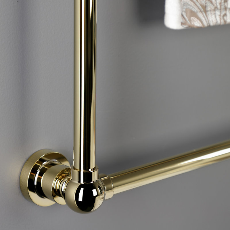 Kingston Brass Palatine 24-Inch Wall Mount 3-Bar Towel Rack, Polished Brass, 32" H x 30" W x 3" D