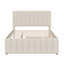 Structure de lit tapissier en lin avec lit gigogne et tiroirs de rangement-1763029276