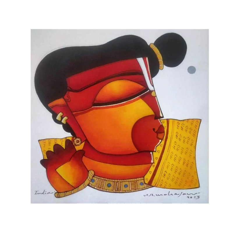 Méditation du dieu Hanuman - dévot de bélier | Acrylique sur papier | Par Arvind Mahajan
