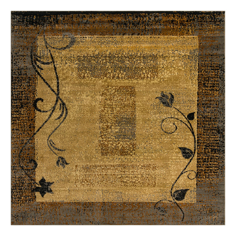 Tapis beige / brun Apex, Carré 10pi