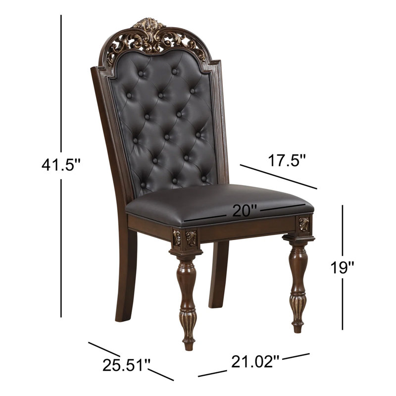 Chaise d'appoint Maximus avec dossier capitonné en polyuréthane brun