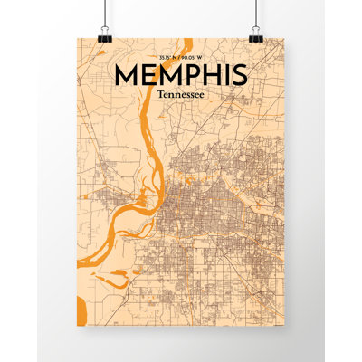 Memphis City Map - No Frame Print
