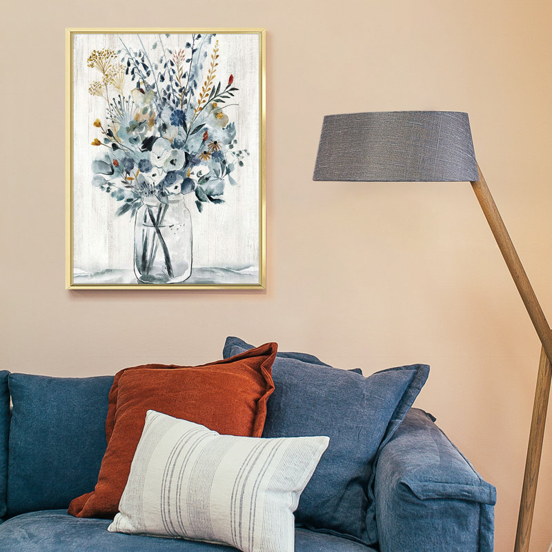 Luxueuse reproduction d'art sur toile encadrée en aluminium pour le salon, Or, H 24 po x l 16 po