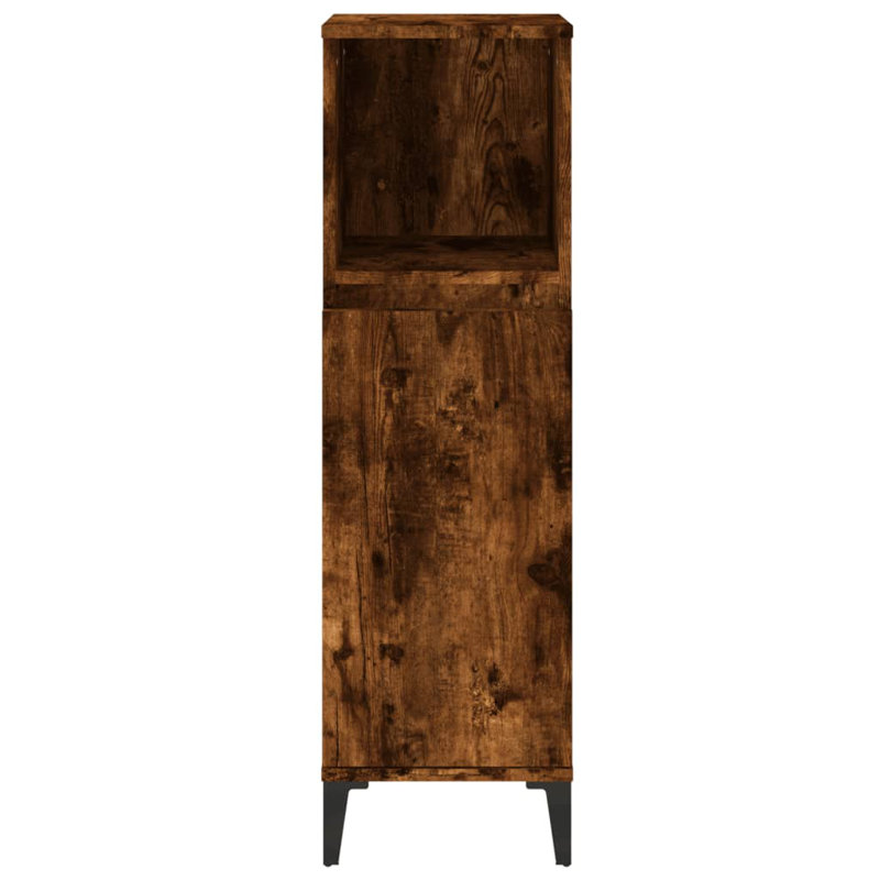 Aneita Freestanding Bathroom Cabinet, Smoked Oak