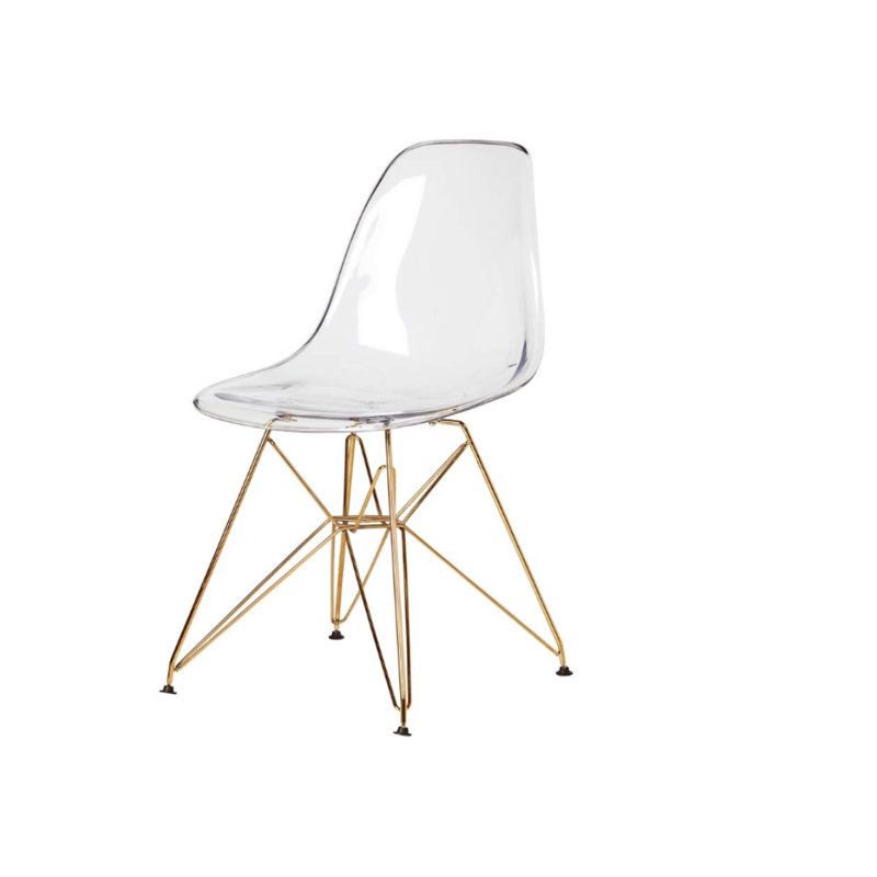 Gisela Side Chair in Clear, Gold