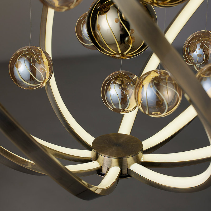 LED Semi Flush Mount, Beige
