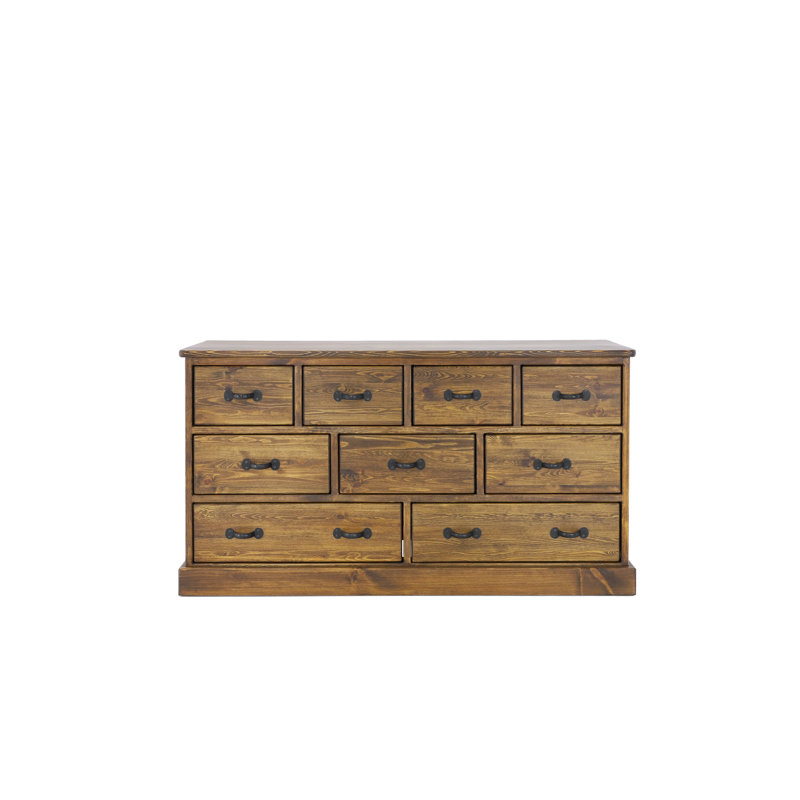 Broussard Solid Wood 152cm W 9 - Drawer Chest of Drawers