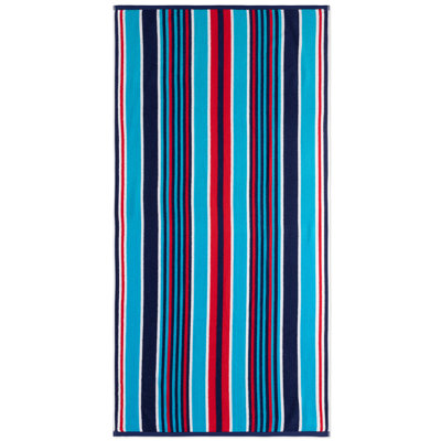Safdie & Co. Aqua Beach Towel - 59"x59" Premium Cotton, Multi-Color Design, Super Absorbent & Soft