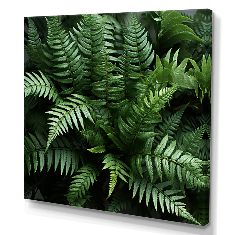 Vert fougère émeraude - forêt III, H 36 po x l 36 po x P 1,5 po, Toile tendue