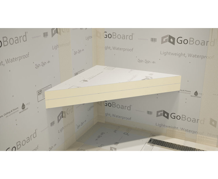 Floating Corner Shower Bench Kit with GoBoard® by The Original™ Original Granite Bracket 32x32