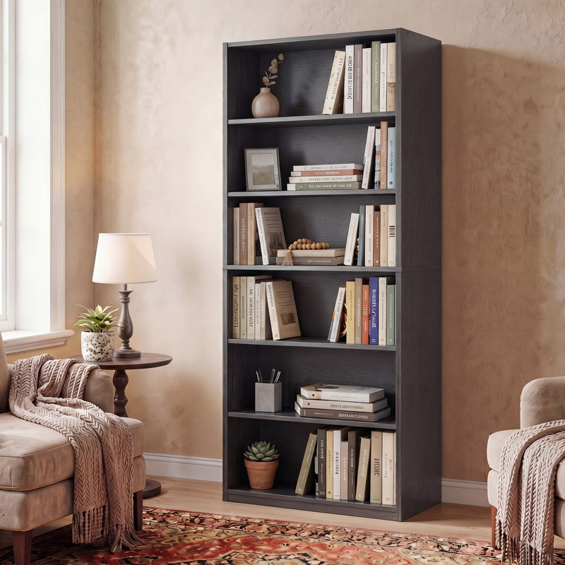 Bibliothèque 63 po H 6 po, (6 tablettes) H 63 po x l 23,8 po x P 9,2 po, Noir