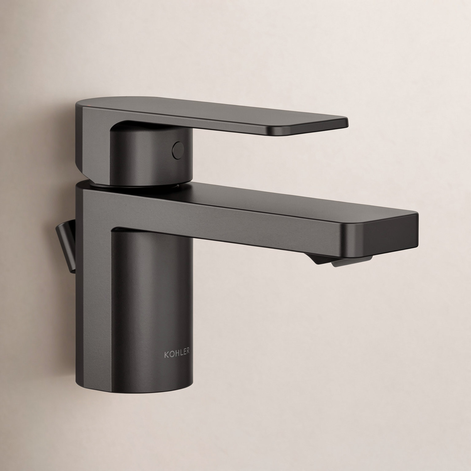 Parallel Single-Hole Bathroom Faucet, Matte Black