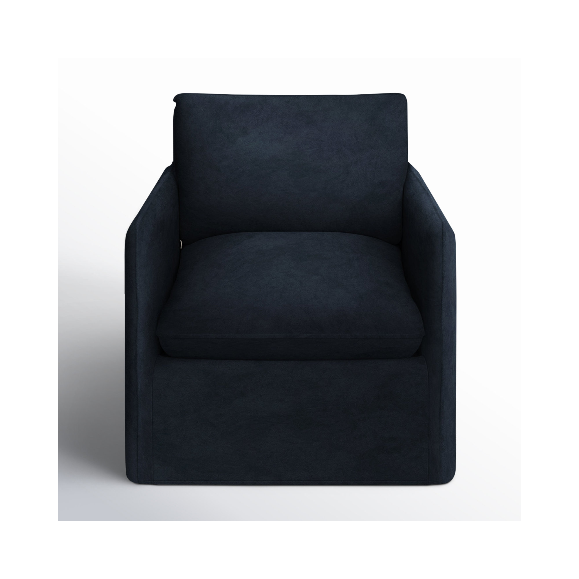 Bellatrix Slipcovered Armchair, Bella Ink Blue Performance Velvet