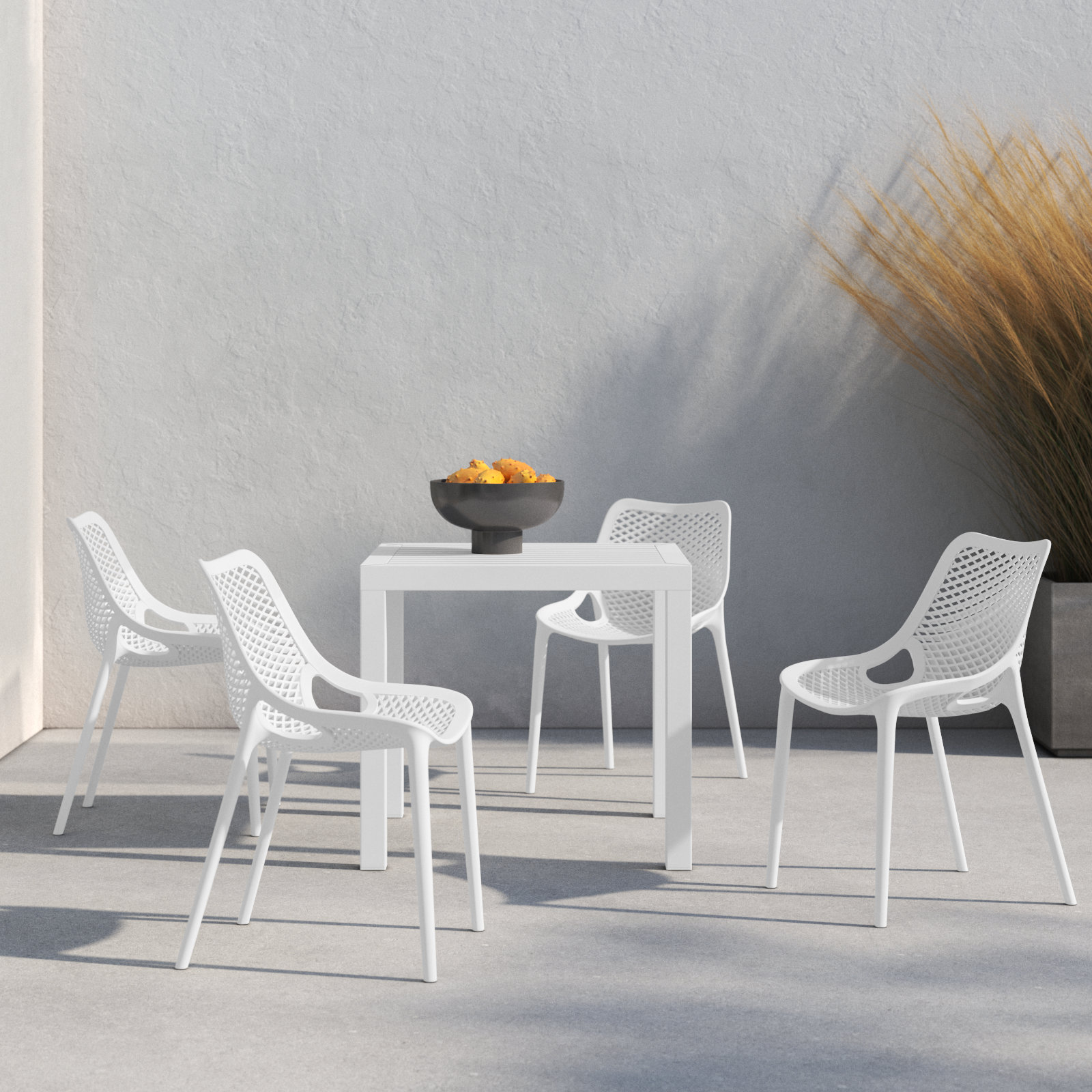 Asherton 32" Patio Dining Set, White