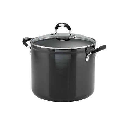 12 QT Covered Stock Pot - Sp, Xtr Nonstick - Charcoal Gray - Mex - Style