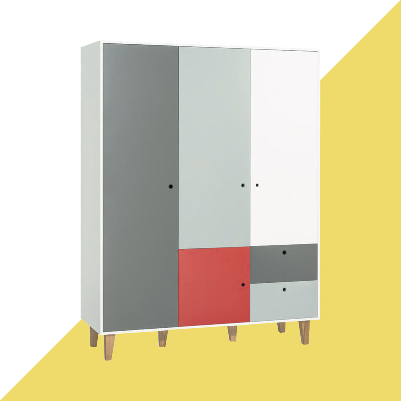Aleana 3 Door Wardrobe, Red