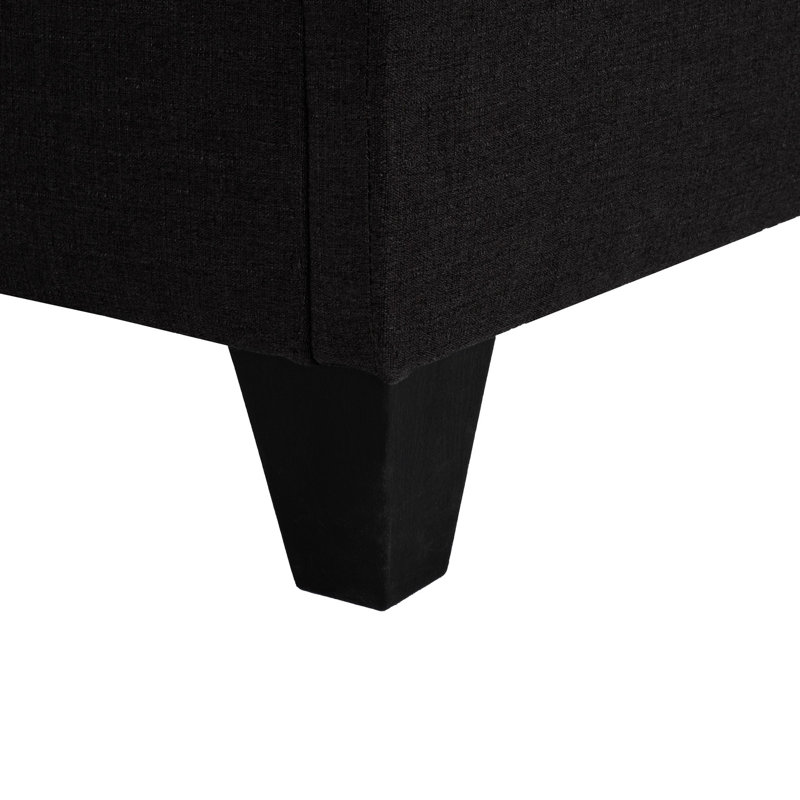 Base de lit tapissier gris foncé