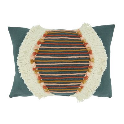 Olivia Collection Fringe Cotton Throw Pillow