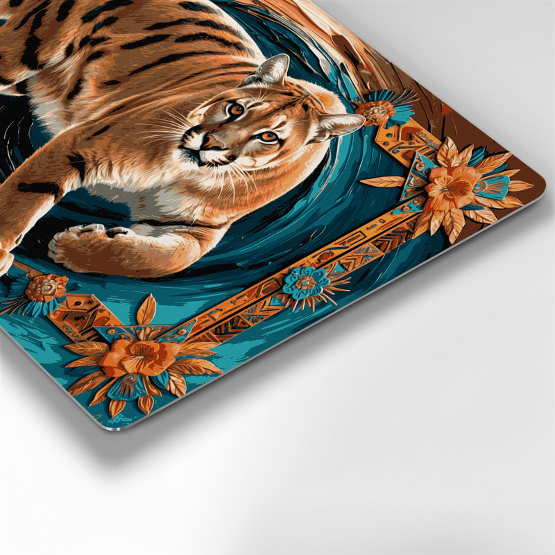 «Big Cats», art mural brun en métal Cougar mexicain, H 11 po x l 14 po