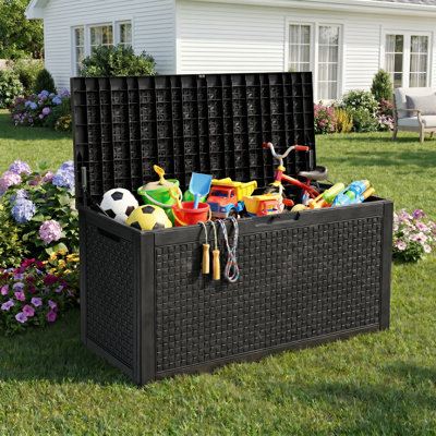 130 Gal Large Water Resistant Resin Lockable Deck Box