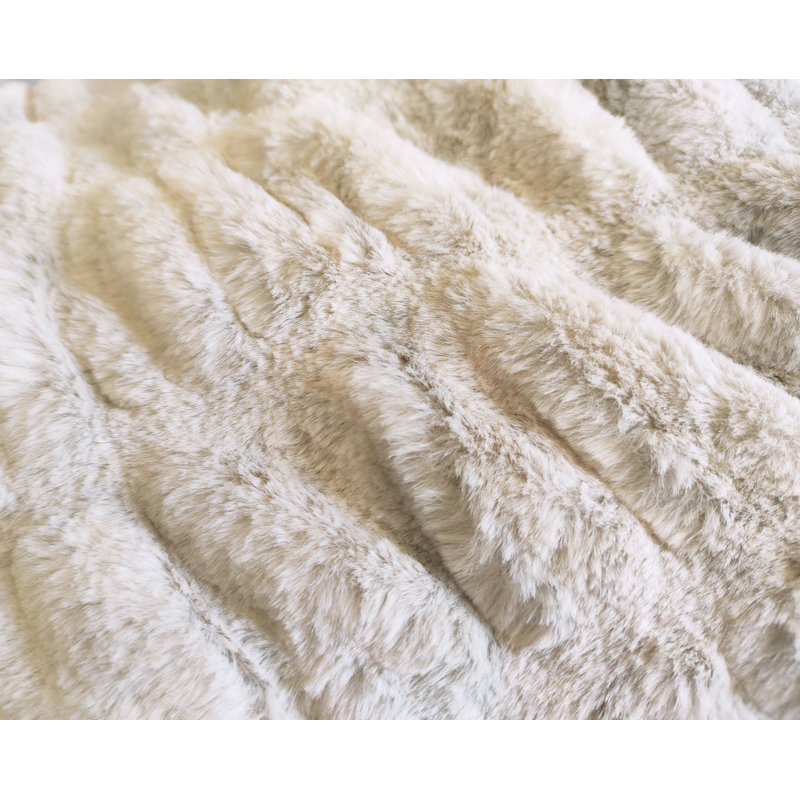 Marcita Knitted Throw Blanket, Cream