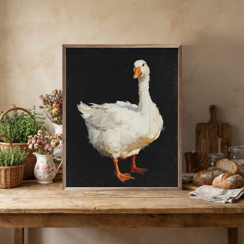 Fluffy Goose Black, 40" H x 32" W