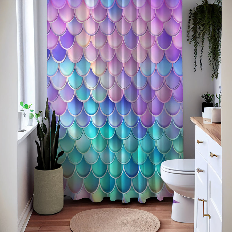 Geometric Shower Curtain, 72" H x 70" W