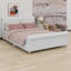 Platform bed frame with classic sleigh silhouette and high headboard anchors traditional bedrooms-316651405
