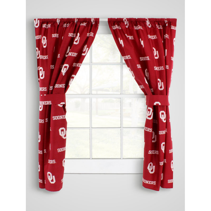 NCAA Semi Sheer Curtain Pair, 42" W x 63" L