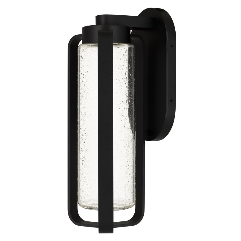Applique murale à DEL de 15,5 pouces: 700 lumens 10W lumineux et intelligent, 3 réglages de température de couleur 3000K / 4000K / 5000K, intensité variable, abat-jour en verre transparent, acier noir, pour les espaces intérieurs humides